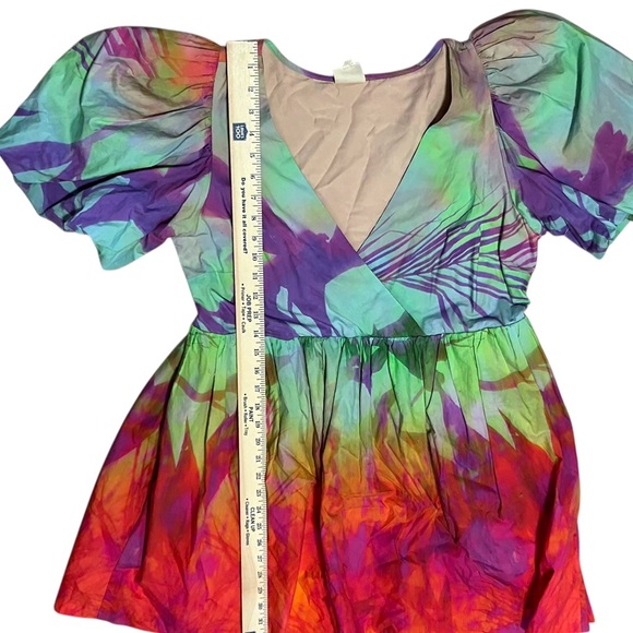 Anthropologie Plenty by Tracy Reese Puff-Sleeve Surplice Dress Size Medium - Picture 6 of 6